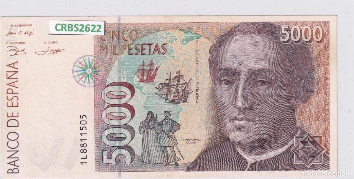 Banconote spagnole: CRBS2622 BILLETE ESPA&Ntilde;A 5000 PESETAS 1992 SERIE 1L SIN CIRCULAR