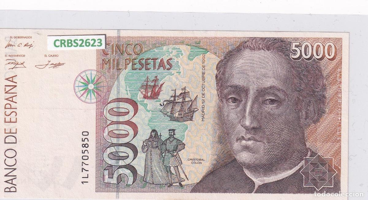 Banconote spagnole: CRBS2623 BILLETE ESPA&Ntilde;A 5000 PESETAS 1992 SERIE 1L SIN CIRCULAR