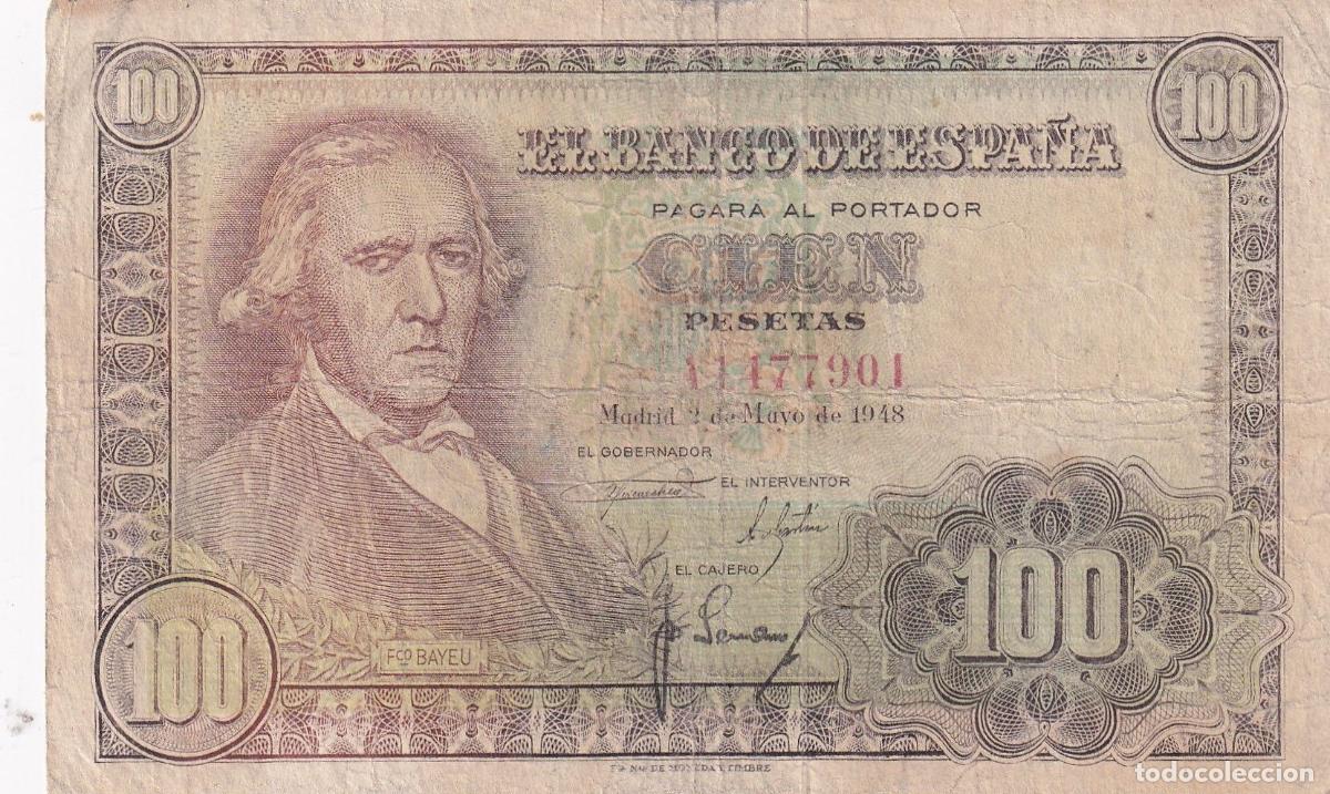 Banconote spagnole: CRBS2714 BILLETE ESPA&Ntilde;A 100 PESETAS 1948 SERIE A BC