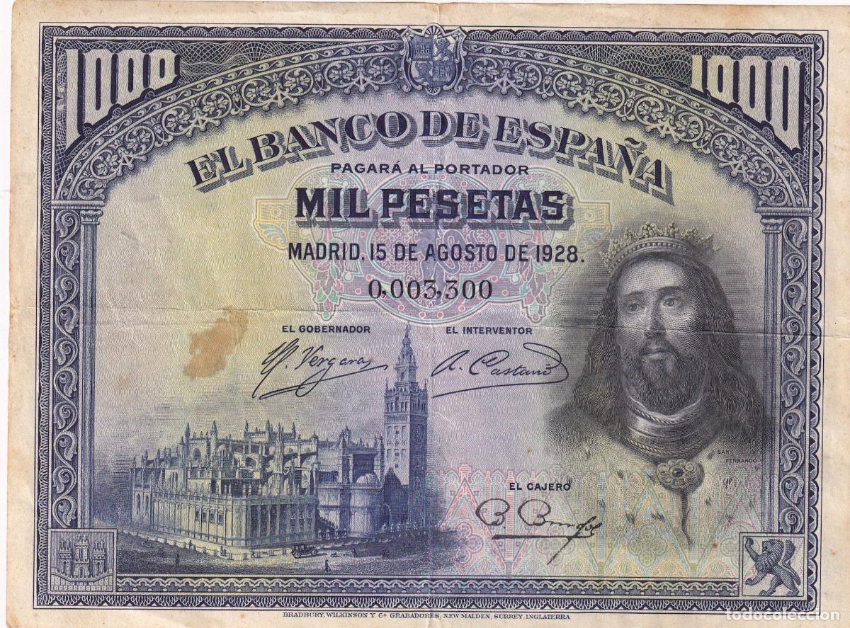 Banconote spagnole: CRBS2717 BILLETE ESPA&Ntilde;A 1000 PESETAS 1928 SERIE BAJA BC