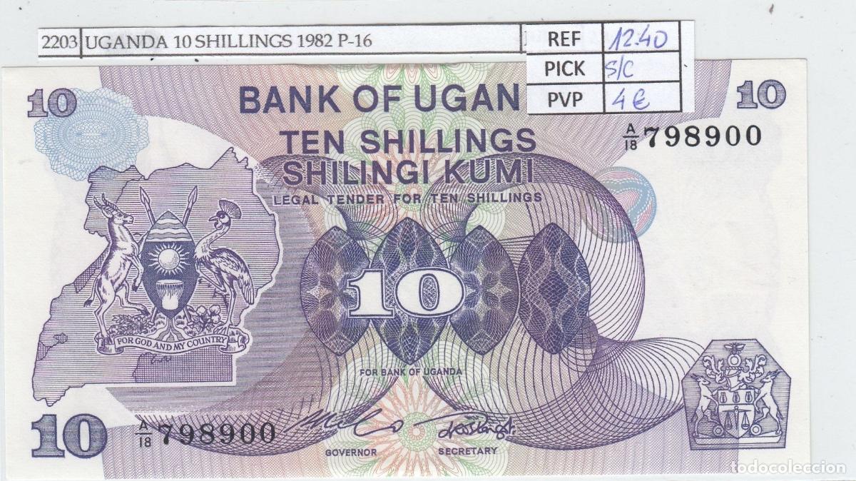 Billets espagnols: CRJ2203 BILLETE UGANDA 10 SHILLINGS 1982 P-16 SIN CIRCULAR