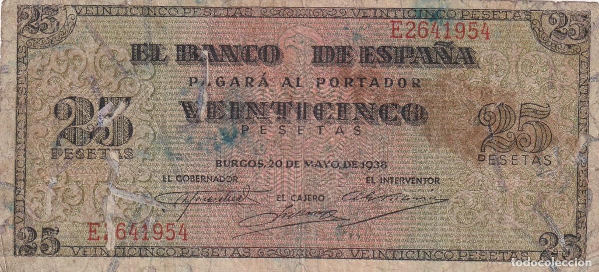 Spanische Banknoten: CRBS1772 BILLETE ESPA&Ntilde;A 25 PESETAS 1938 SERIE E BC