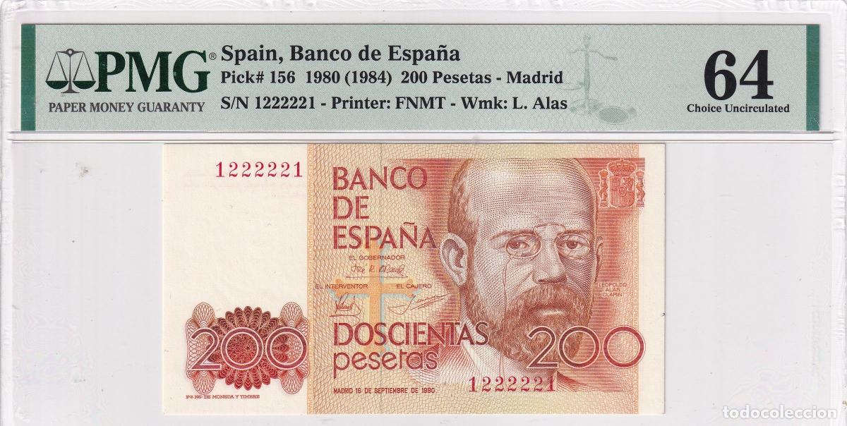 Notas espanholas: CRPMG017 BILLETE ESPA&Ntilde;A 200 PESETAS 1980 ENCAPSULADO CAPICUA