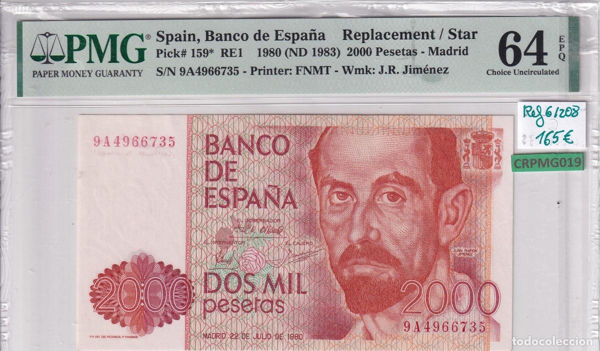Spanische Banknoten: CRPMG019 BILLETE ESPA&Ntilde;A 2000 PESETAS 1980 ENCAPSULADO