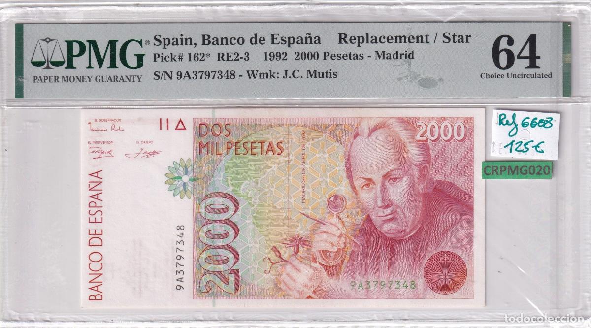 Spanische Banknoten: CRPMG020 BILLETE ESPA&Ntilde;A 2000 PESETAS 1992 SERIE 9A ENCAPSULADO