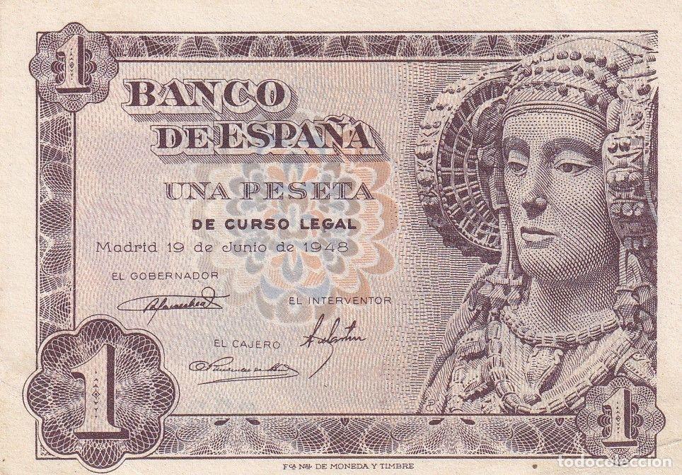 Spanische Banknoten: CRBS1792 BILLETE ESPA&Ntilde;A 1 PESETA 1948 SIN SERIE MBC+