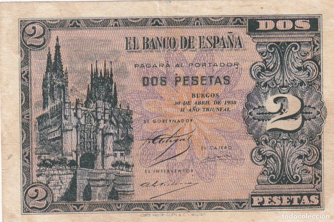 Spanische Banknoten: CRBS1798 BILLETE ESPA&Ntilde;A 2 PESETAS 1938 SERIE A MBC+