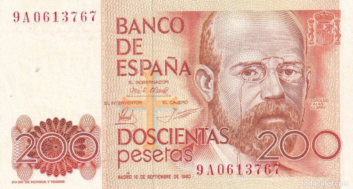 Notas espanholas: CRBS1857 BILLETE ESPA&Ntilde;A 200 PESETAS 1980 SERIE 9A ESPECIAL MBC