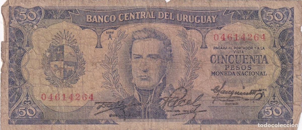 Spanish Banknotes: CRBX2336 BILLETE URUGUAY 50 PESO ND USADO
