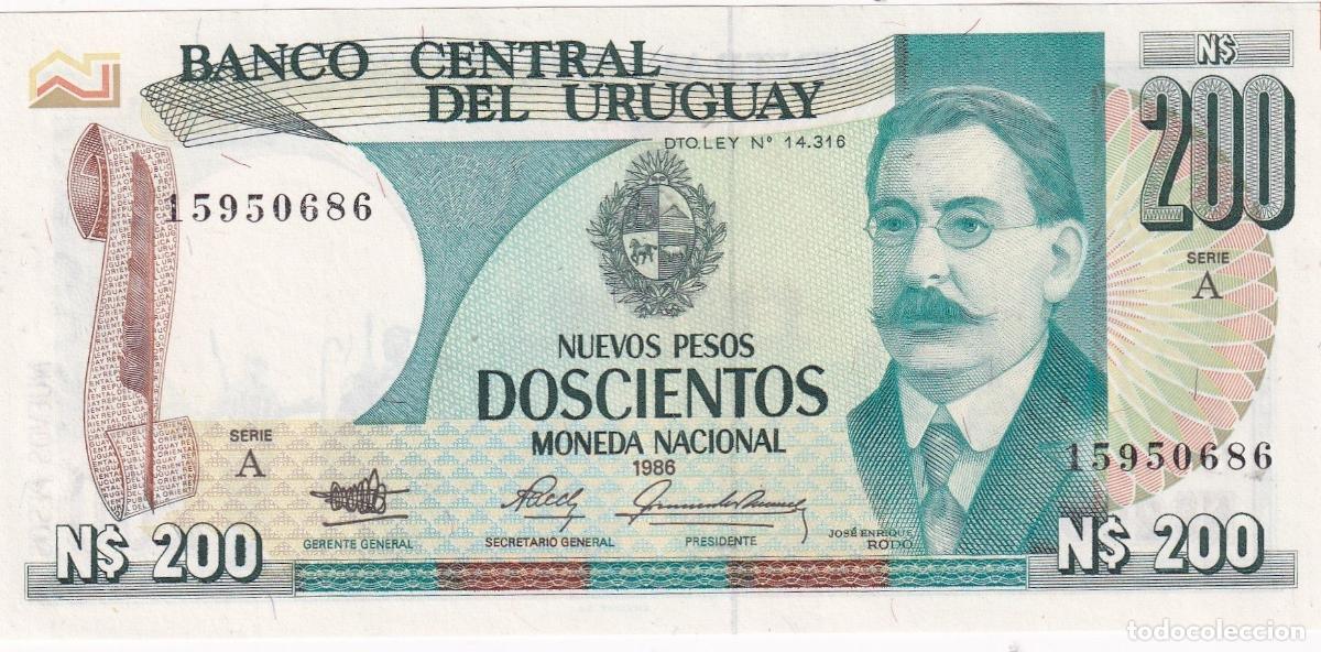 Spanish Banknotes: CRBX2342 BILLETE URUGUAY 200 PESOS 1986 SIN CIRCULAR