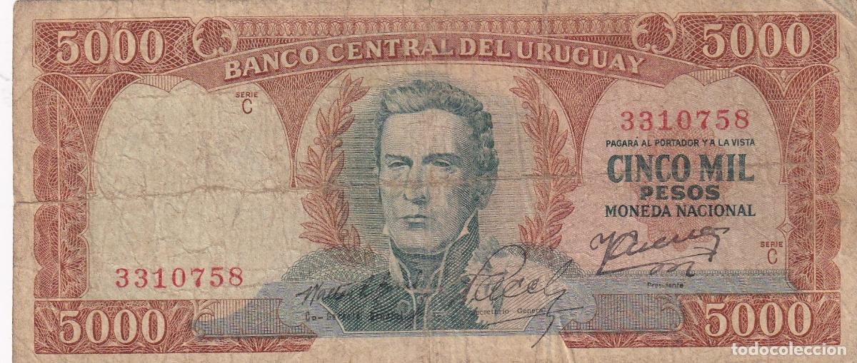 Spanish Banknotes: CRBX2348 BILLETE URUGUAY 5000 PESOS ND USADO