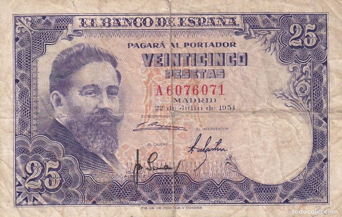 Spanish Banknotes: CRBS1913 BILLETE ESPA&Ntilde;A 25 PESETAS 1951 SERIE A USADO