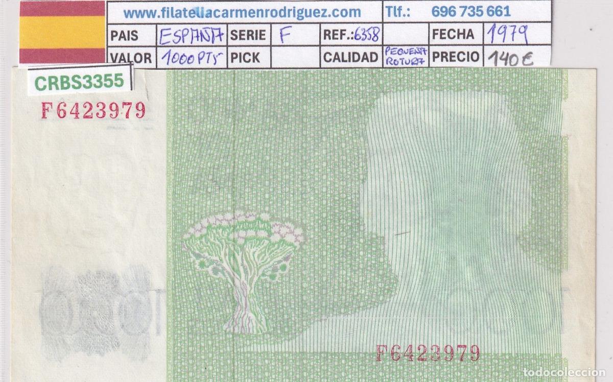 Spanish Banknotes: CRBS3355 BILLETE ESPA&Ntilde;A 1000 PESETAS 1979 SERIE F PEQUE&Ntilde;A ROTURA ERROR IMPRESI&Oacute;N