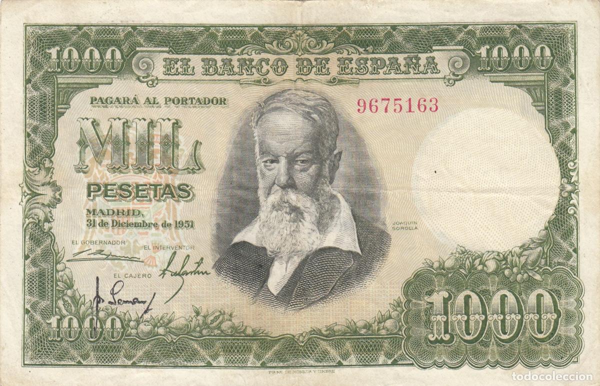 Billetes espa&ntilde;oles: CRBS0229 BILLETE ESPA&Ntilde;A 1000 PESETAS 1951 SIN SERIE MBC++