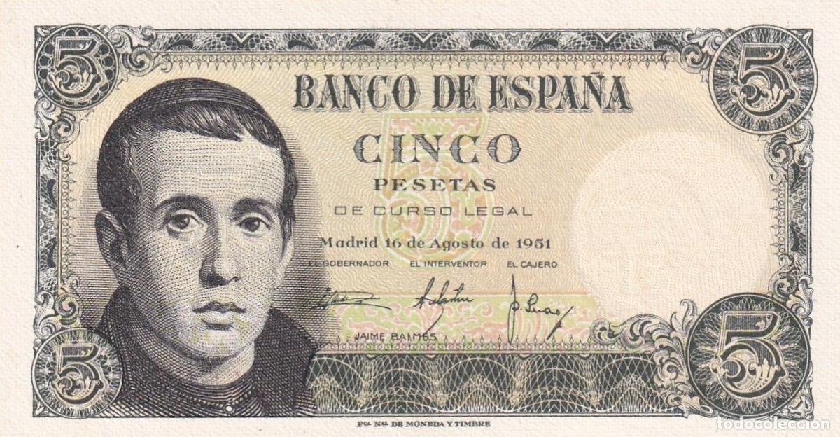 Spanische Banknoten: CRBS1945 BILLETE ESPA&Ntilde;A 5 PESETAS 1951 SERIE 1A SIN CIRCULAR