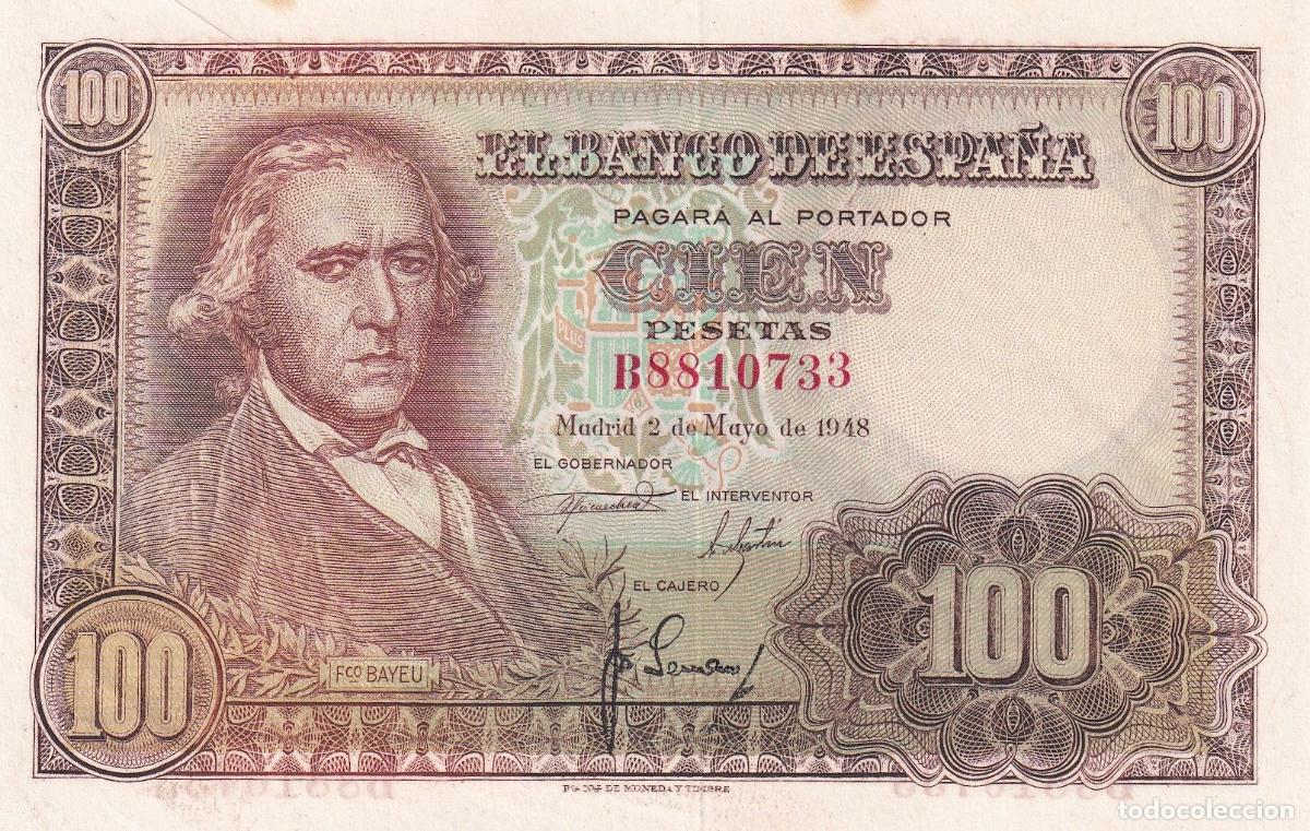 Spanische Banknoten: CRBS1949 BILLETE ESPA&Ntilde;A 100 PESETAS 1948 SERIE B EBC+