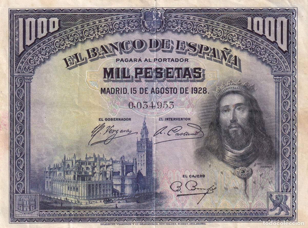 Billetes espa&ntilde;oles: CRBS2023 BILLETE ESPA&Ntilde;A 1000 PESETAS 1928 SIN SERIE BC+