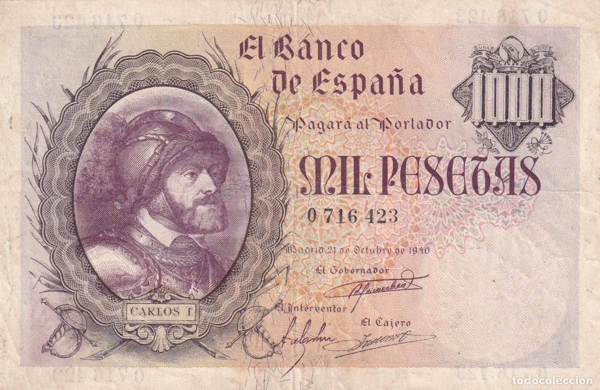 Billetes espa&ntilde;oles: CRBS2025 BILLETE ESPA&Ntilde;A 1000 PESETAS 1940 SIN SERIE MBC