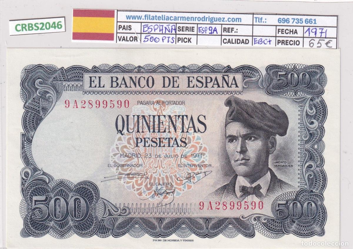 Banconote spagnole: CRBS2046 BILLETE ESPA&Ntilde;A 500 PESETAS 1971 SERIE ESPECIAL 9A EBC+