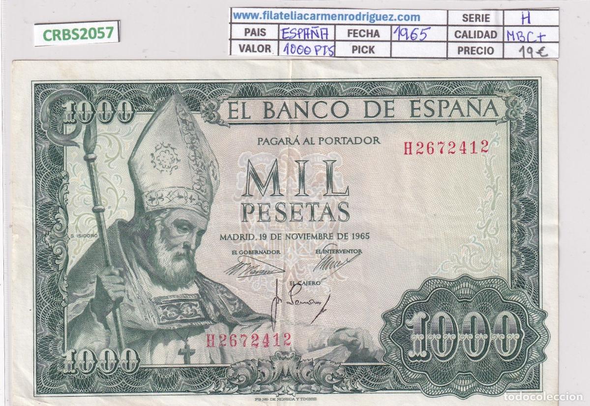 Banconote spagnole: CRBS2057 BILLETE ESPA&Ntilde;A 1000 PESETAS 1965 SERIE H MBC+