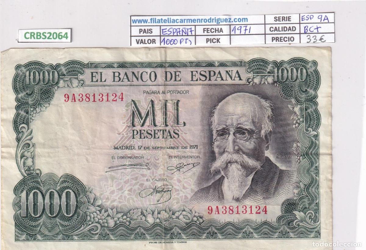 Banconote spagnole: CRBS2064 BILLETE ESPA&Ntilde;A 1000 PESETAS 1971 SERIE ESPECIAL 9A BC+