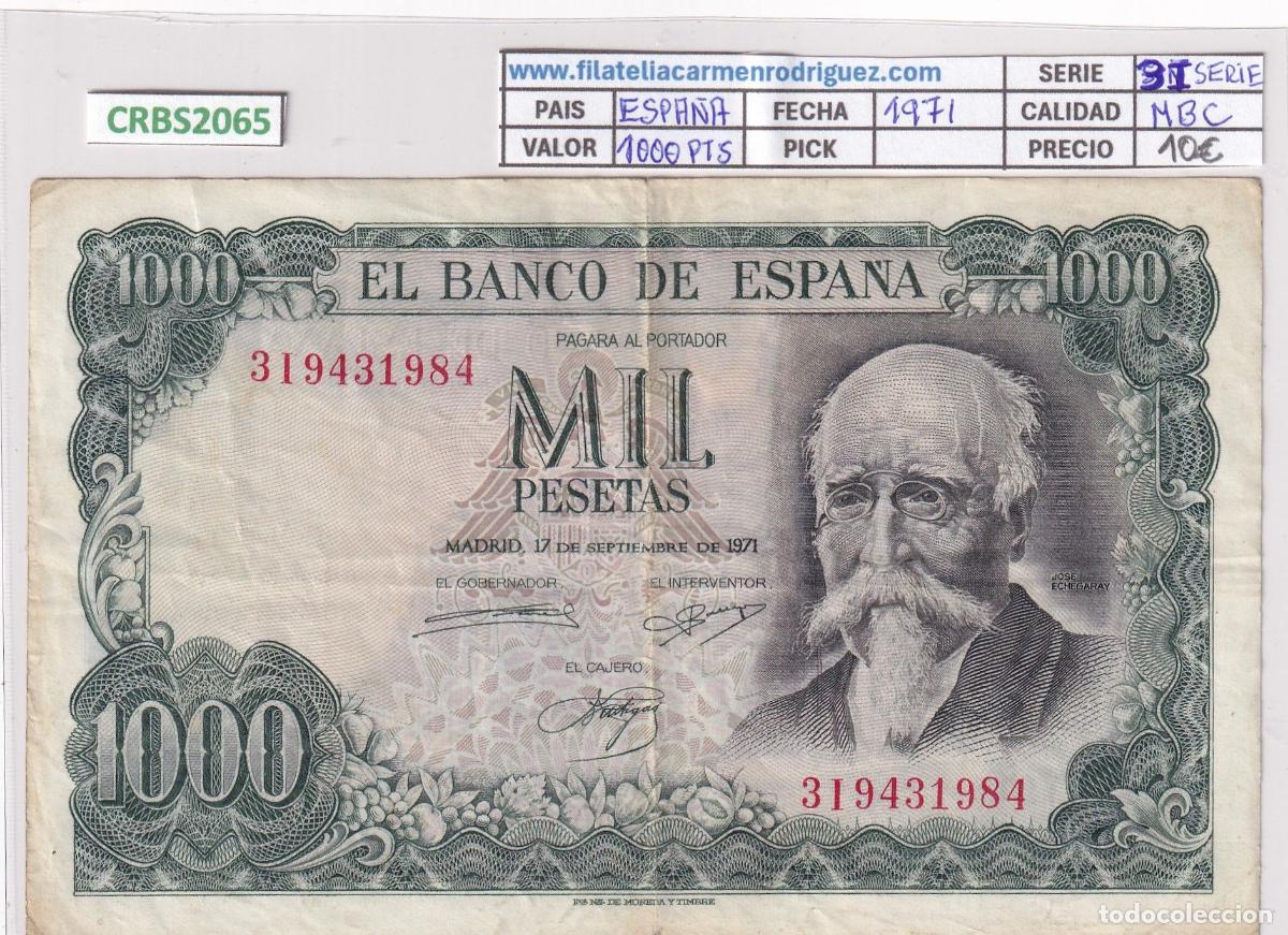 Banconote spagnole: CRBS2065 BILLETE ESPA&Ntilde;A 1000 PESETAS 1971 SERIE 3I MBC