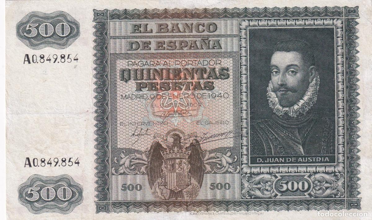 Banconote spagnole: CRBS2733 BILLETE ESPA&Ntilde;A 500 PESETAS 1940 SERIE A RESTAURADO
