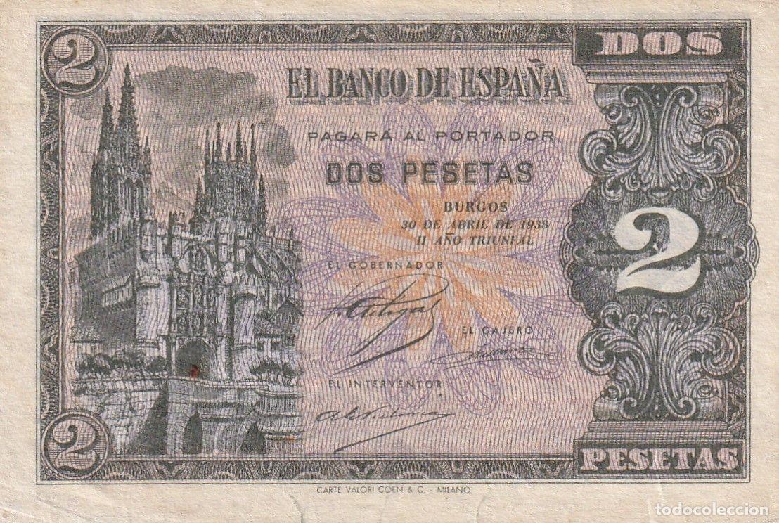 Banconote spagnole: CRBS2758 BILLETE ESPA&Ntilde;A 2 PESETAS ABRIL 1938 SERIE G S/C-