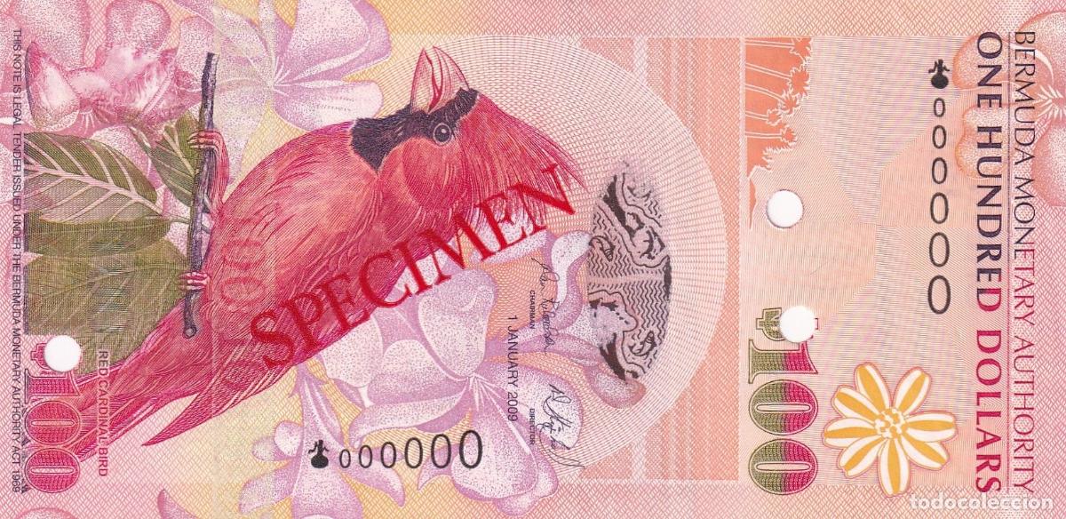 Billetes espa&ntilde;oles: CRBX2737 BILLETE BERMUDAS 100 DOLARES 2009 SPECIMEN SIN CIRCULAR