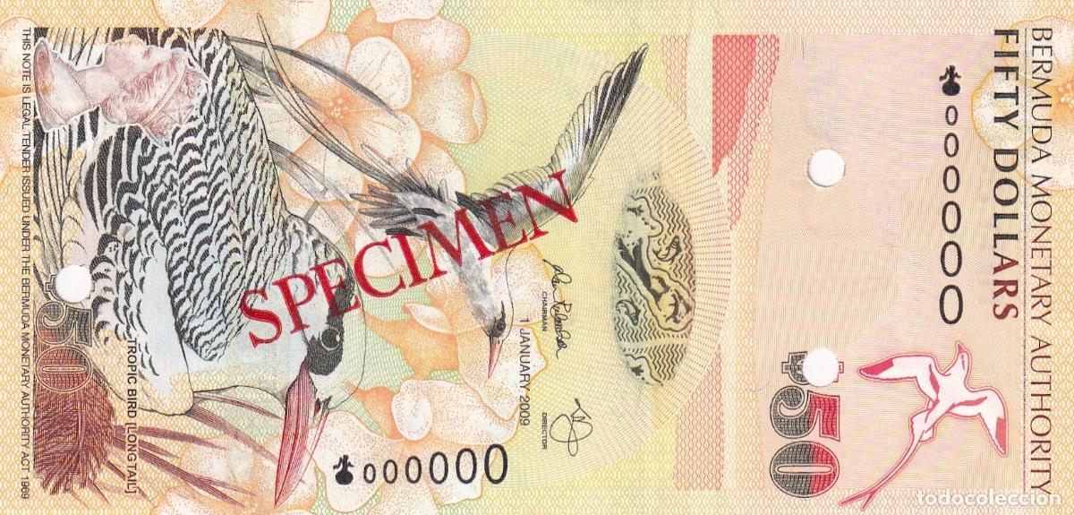 Billetes espa&ntilde;oles: CRBX2738 BILLETE BERMUDAS 50 DOLARES 2009 SPECIMEN SIN CIRCULAR