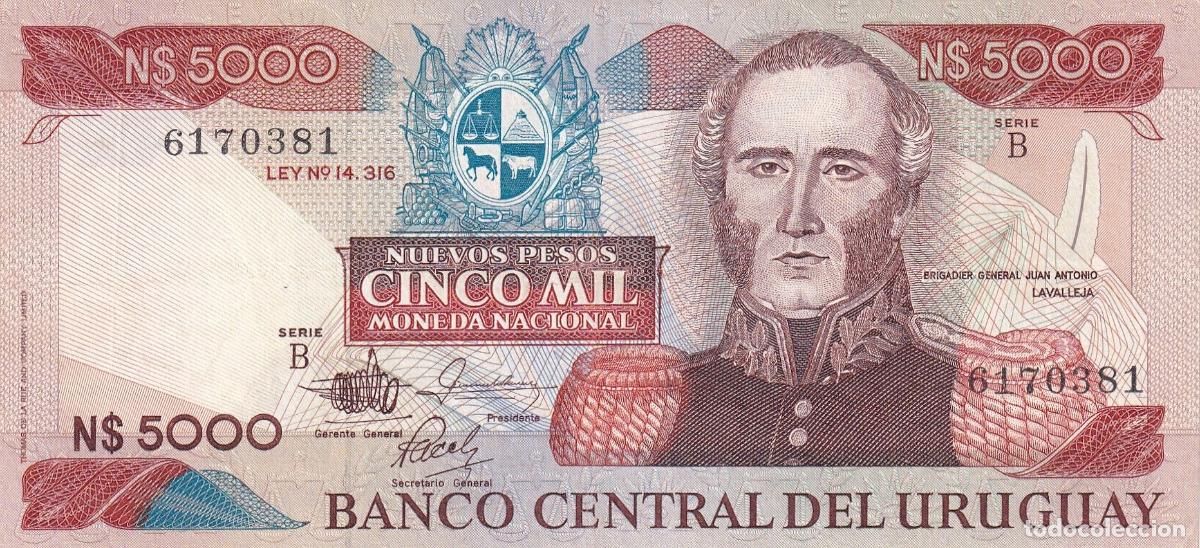 Billetes espa&ntilde;oles: CRBX2823 BILLETE URUGUAY 5000 NUEVOS PESOS 1983 ND SIN CIRCULAR