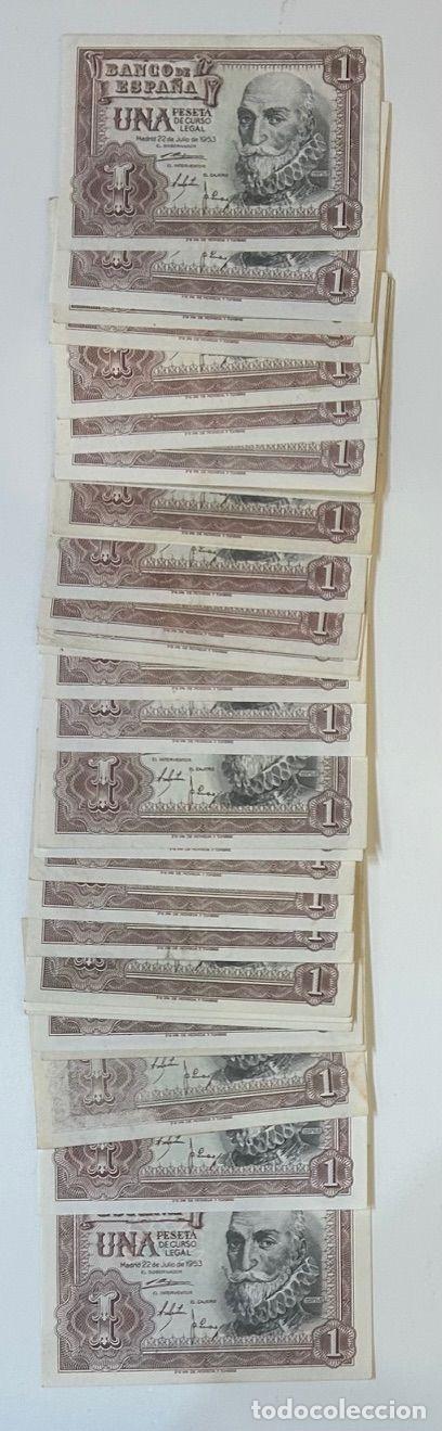 Spanische Banknoten: CRBS1952 LOTE 32 BILLETES ESPA&Ntilde;A 1 PESETA 1953 DIFERENTES SERIES ALGUNOS SIN CIRCULAR