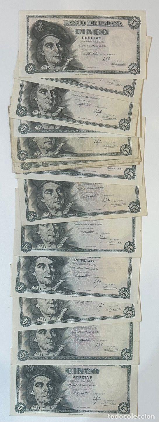 Spanische Banknoten: CRBS1970 LOTE 14 BILLETES ESPA&Ntilde;A 5 PESETAS 1943 DIFERENTES SERIES