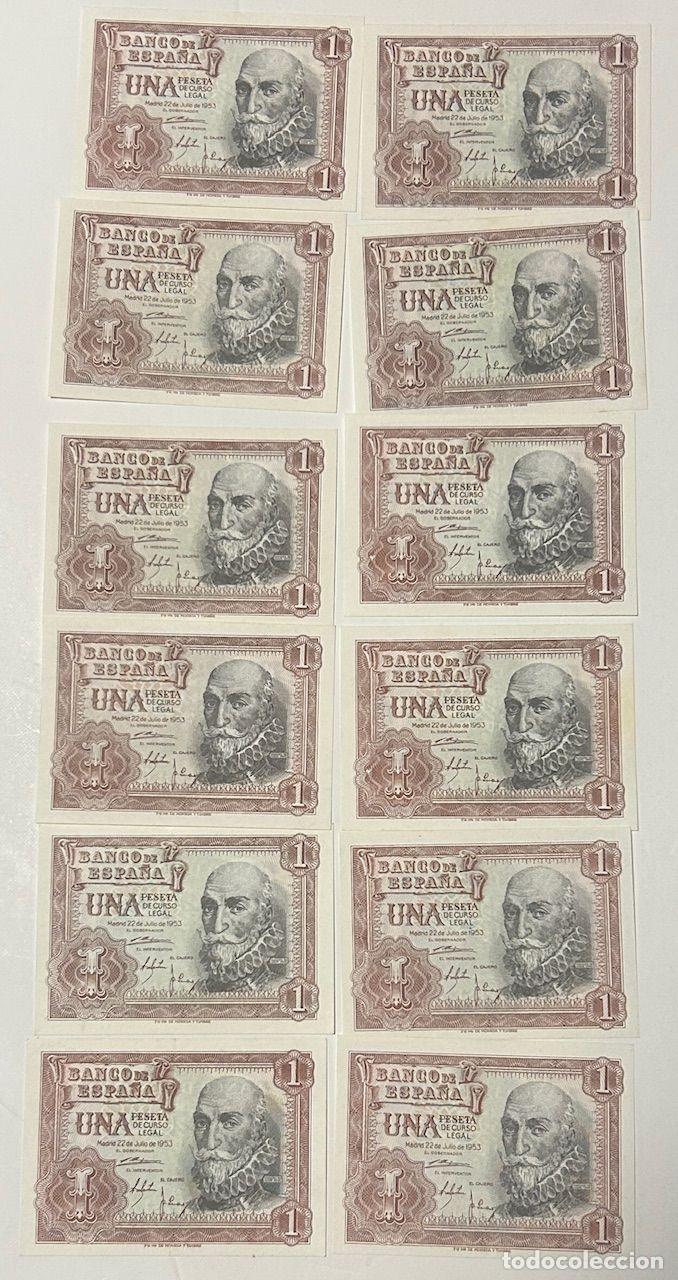 Billets espagnols: CRBS3404 LOTE 12 BILLETES ESPA&Ntilde;A 1 PESETA 1953 SERIES DIFERENTES SIN CIRCULAR