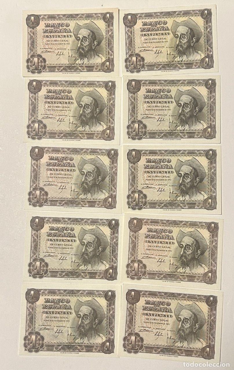 Billets espagnols: CRBS3405 LOTE 10 BILLETES ESPA&Ntilde;A 1 PESETA 1951 SERIES DIFERENTES S/C- S/C