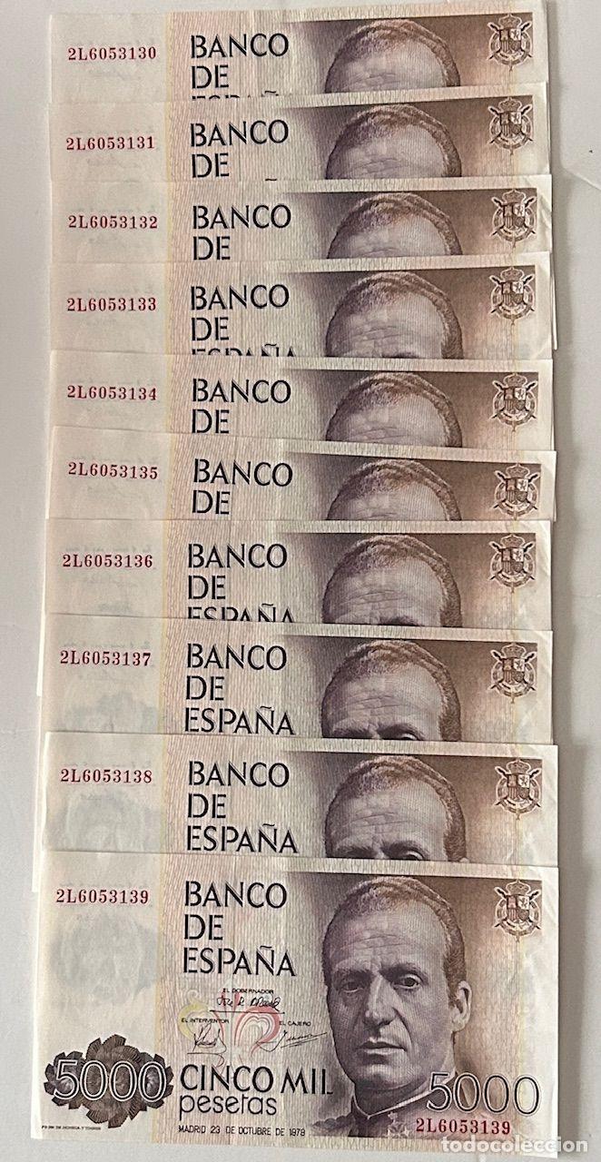 Banconote spagnole: CRBS3442 LOTE 10 BILLETES BILLETES ESPA&Ntilde;A 5000 PESETAS 1979 SERIE 2L EBC / EBC+