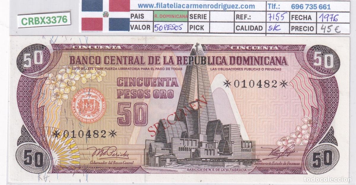 Spanische Banknoten: CRBX3376 BILLETE REPUBLICA DOMINICANA 50 PESOS 1976 SPECIMEN SC