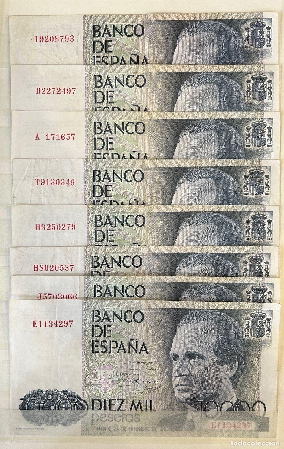 Notas espanholas: CRBS3809 LOTE 45 BILLETES ESPA&Ntilde;A 10000 PESETAS 1985 SERIE DIFERENTES BC /EBC