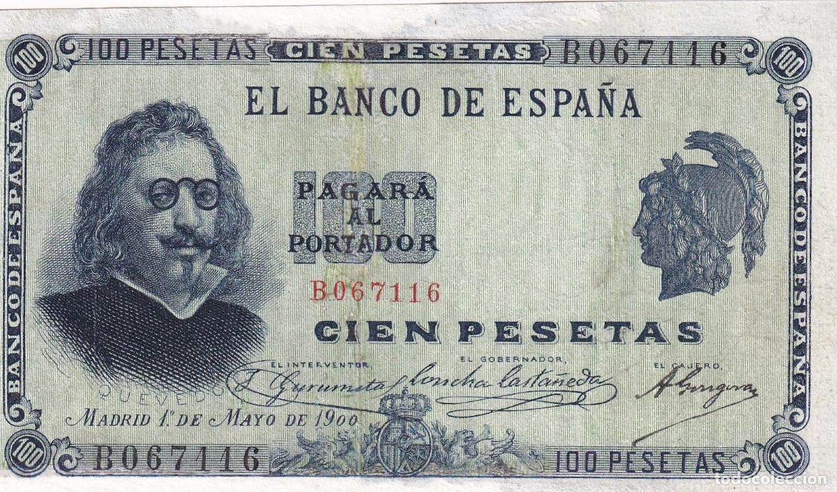 Spanish Banknotes: CRBS3152 BILLETE ESPA&Ntilde;A 100 PESETAS 1900 SERIE B RESTAURADO