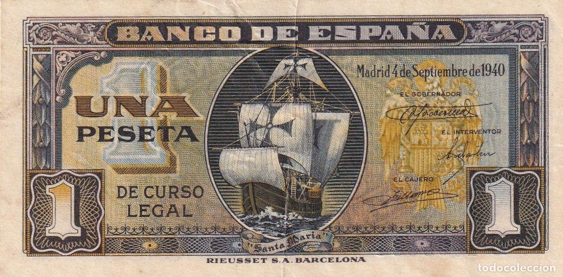 Spanish Banknotes: CRBS3176 BILLETE ESPA&Ntilde;A 1 PESETA 1940 SERIE B EBC-