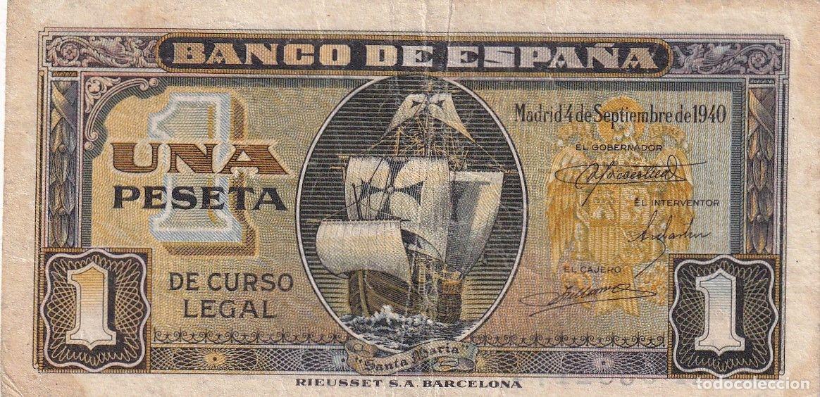 Spanish Banknotes: CRBS3177 BILLETE ESPA&Ntilde;A 1 PESETA 1940 SERIE A MBC