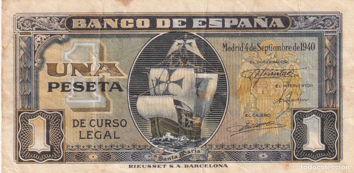 Notas espanholas: CRBS3178 BILLETE ESPA&Ntilde;A 1 PESETA 1940 SERIE F BC+