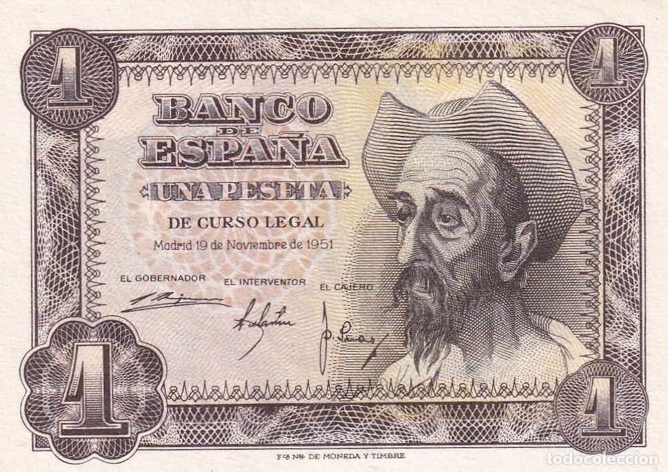 Notas espanholas: CRBS3182 BILLETE ESPA&Ntilde;A 1 PESETA 1951 SIN SERIE S/C-
