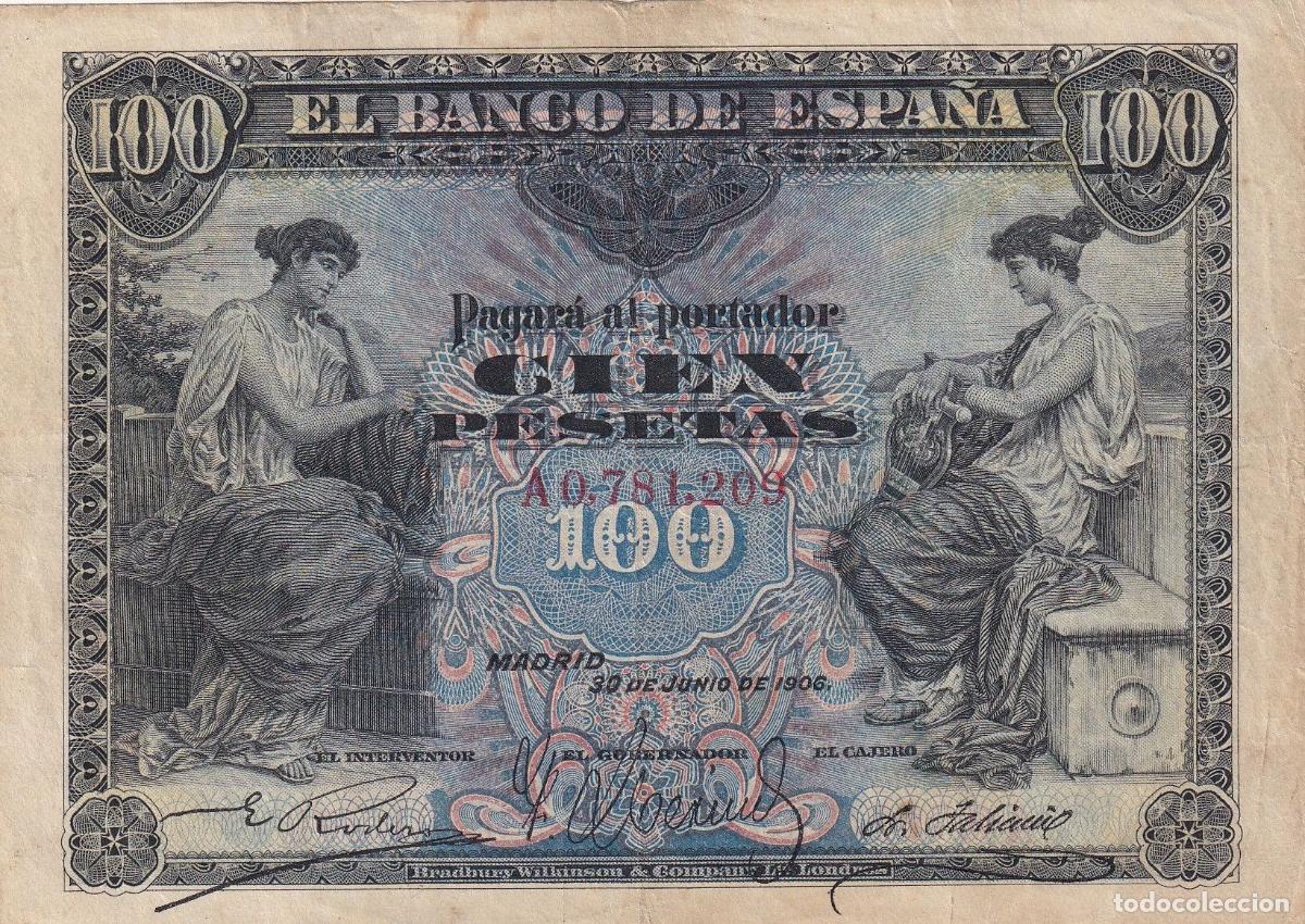 Banconote spagnole: CRBS3267 BILLETE ESPA&Ntilde;A 100 PESETAS 1906 SERIE A MBC