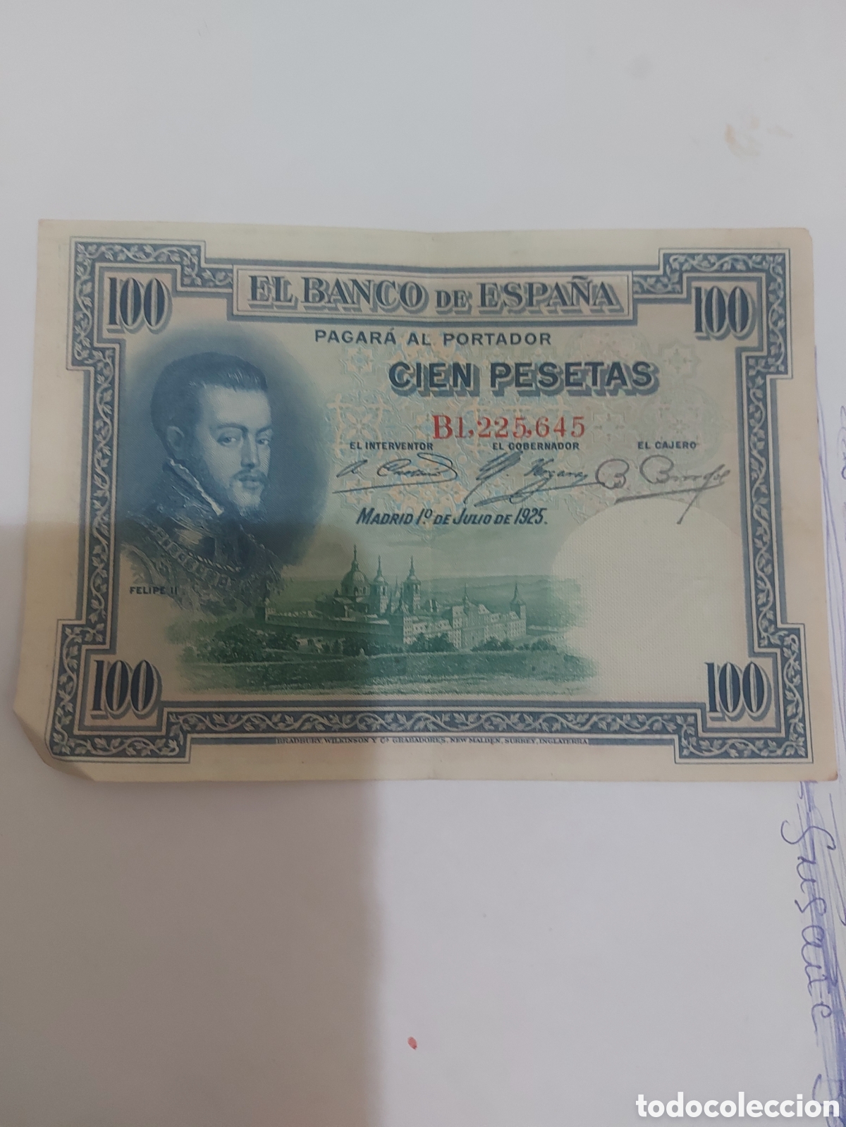Billets espagnols: el billete de Felipev sella