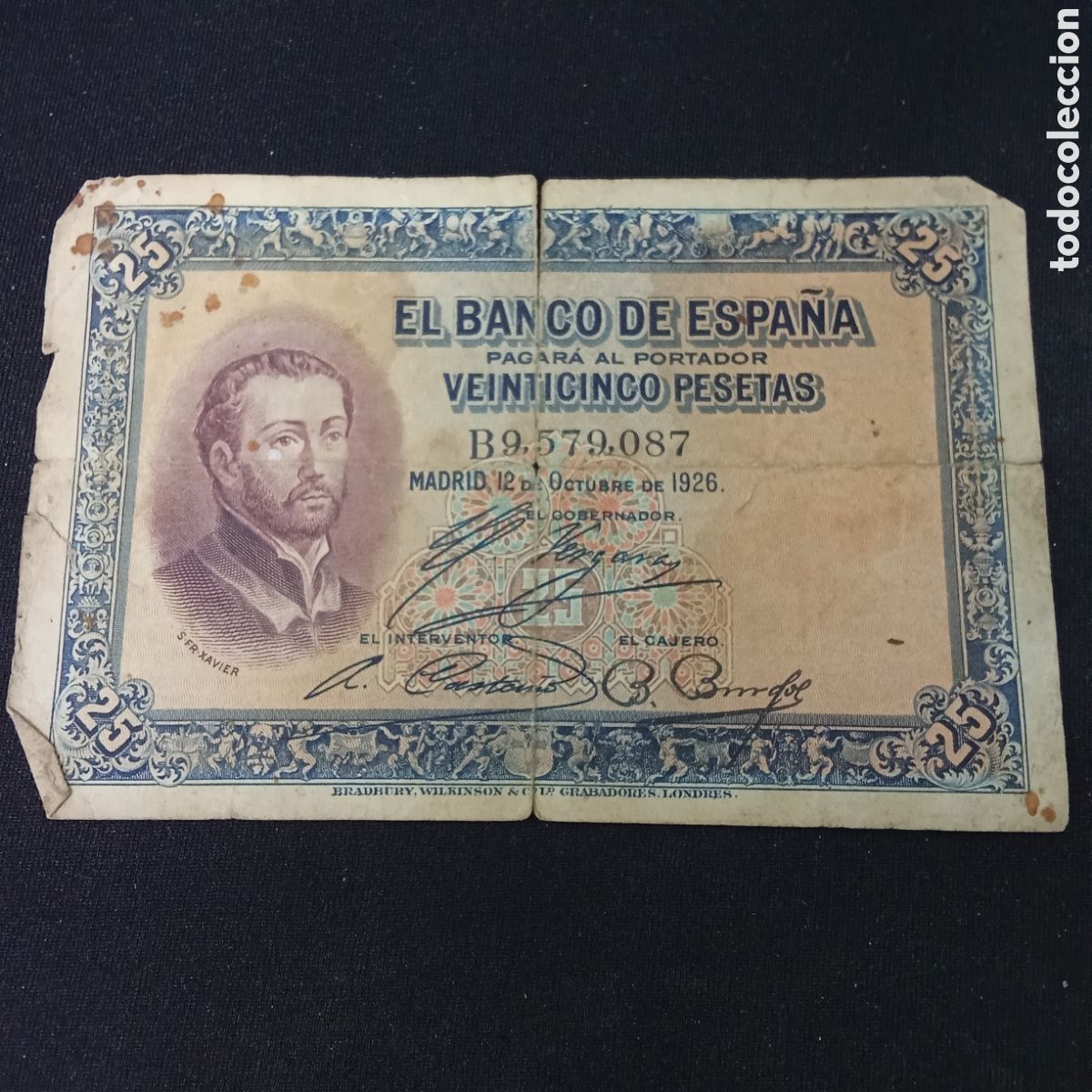 Billets espagnols: Espa&ntilde;a 25 pesetas a&ntilde;o 1926