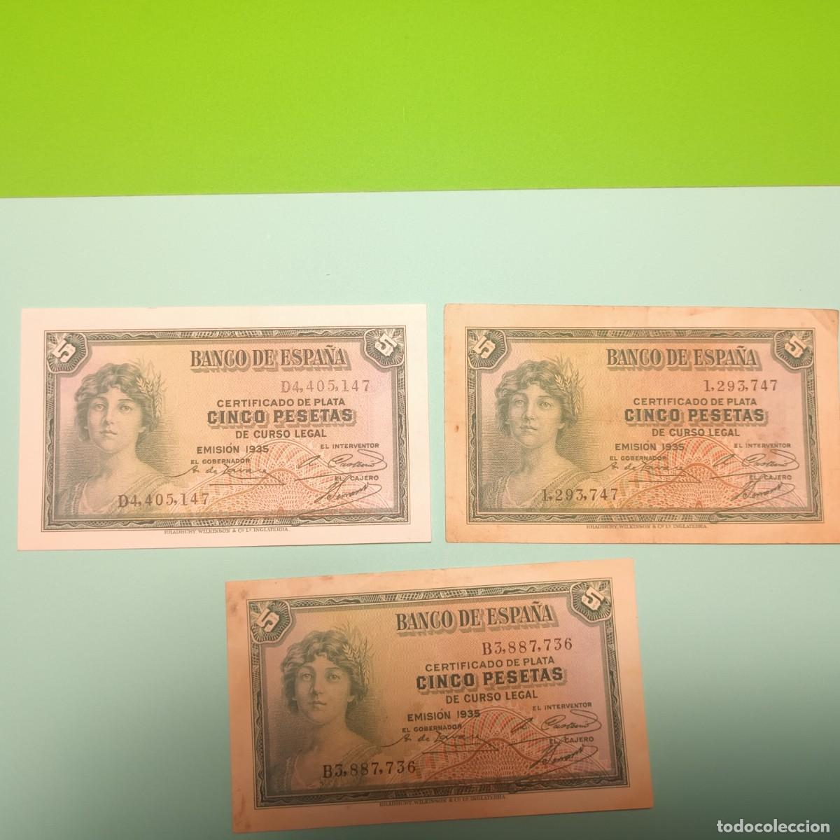 Billets espagnols: Billetes II Republica 5 pts 1935 Lote B - 95
