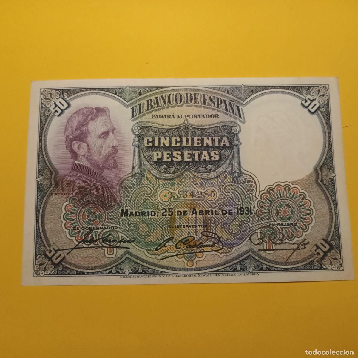 Billets espagnols: Billete 50 pts del 25 de abril de 1931 S/C Lote B-88