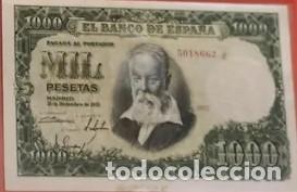 Billetes espa&ntilde;oles: BILLETE ESTADO ESPA&Ntilde;OL DE 1000 PESETAS DE SOROLLA 1951 S/C A 100&euro; SIN SERIE