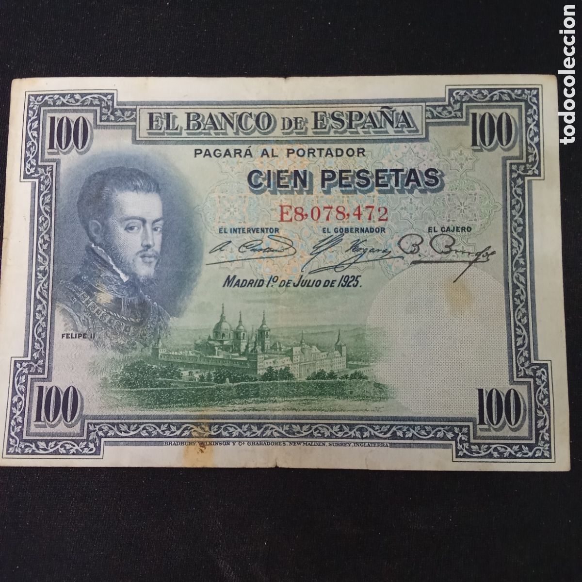Billetes espa&ntilde;oles: Espa&ntilde;a 100 pesetas a&ntilde;o 1925